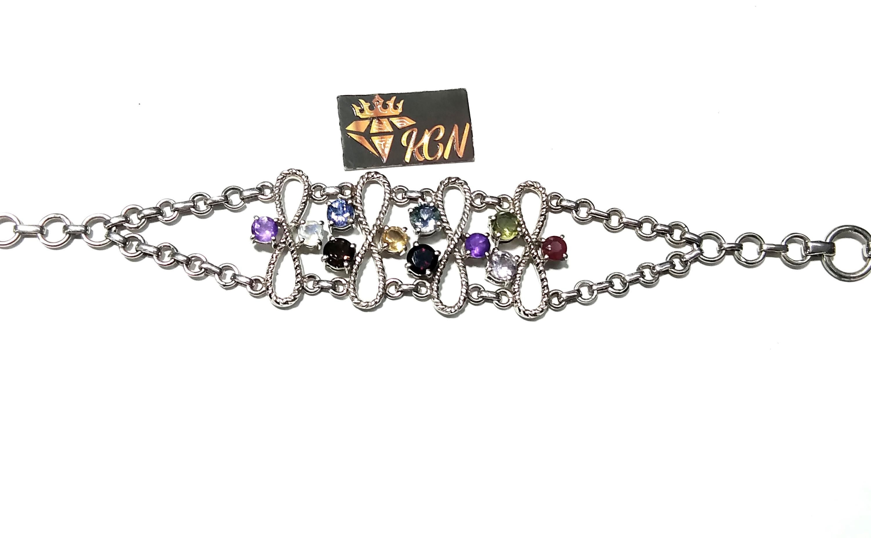 Bracelets ! All Natural Multi Gemstone Bracelet, 925 Sterling Silver Jewelry, Handmade Bracelet, Gemstone Jewelry For Girls & Women.